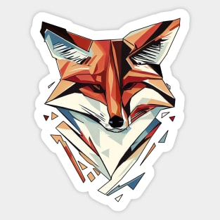 Cute elegant fox | Black, Blue, and Orange Sticker